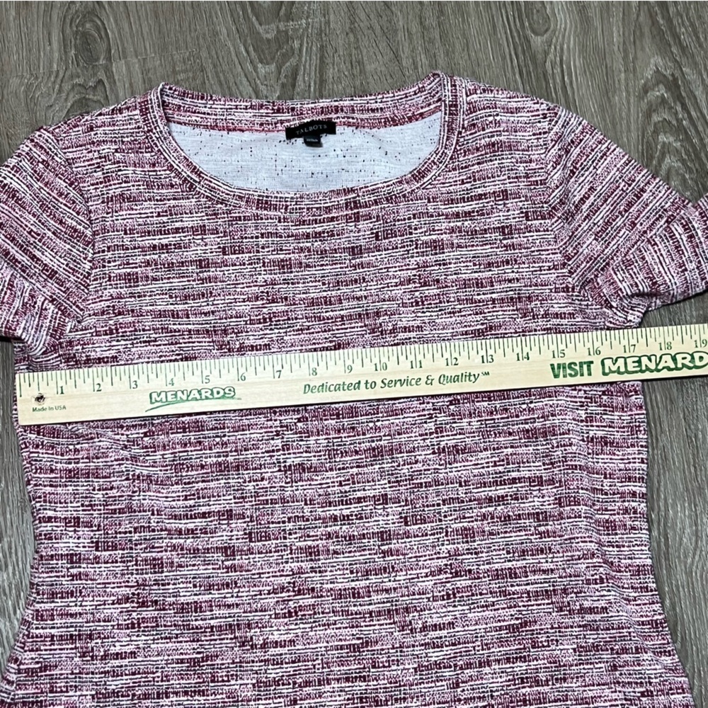 Talbots Space Dye Top Long Sleeve Red Pink Crew Neck Womens Sz S Office Preppy‌‌ - Picture 3 of 7